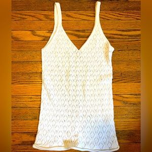 White Cotton V neck Tank. Super Soft and Super Comfy. Size Small.